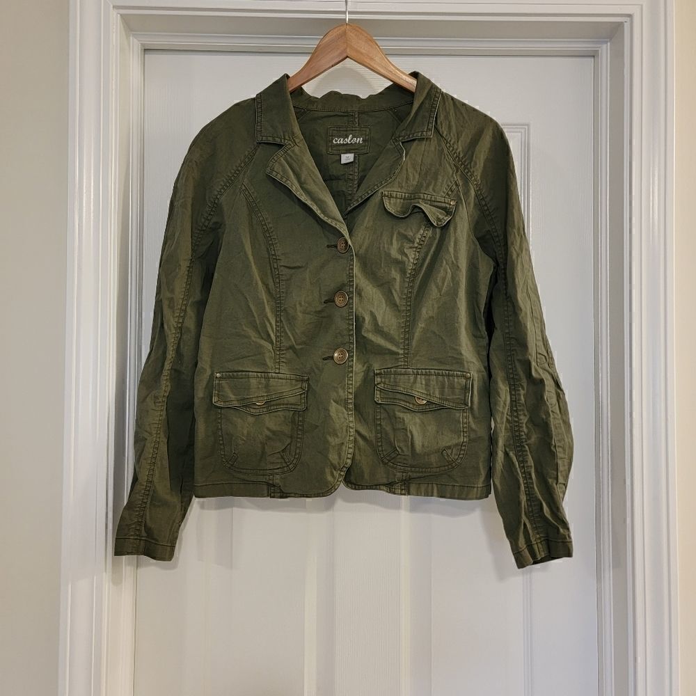 Caslon Army Green Utility Jacket SZ medium